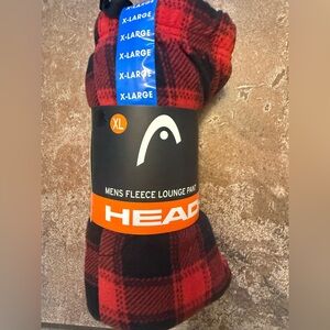 HEAD Fleece Men Red and Black Plaid Lounge Pants